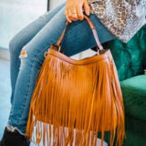 Sweet Jolie Boutique Vegan Leather Fringed Handbag
